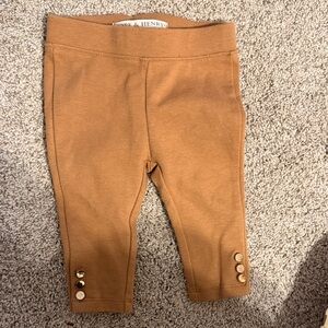 Hope & Henry Kids Brown Leggings with Button Accents